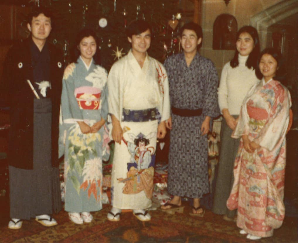 Christmas 1975 in England, All Japanese members wearing traditional Japanese clothing