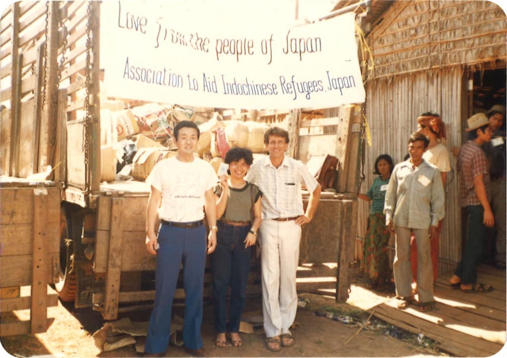 Early 1980s: Delivering aid supplies to Cambodian refugees