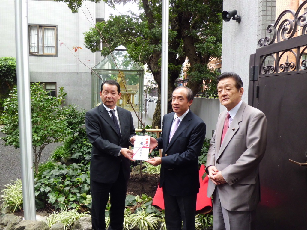 カンボジア大使館へ日立の桜贈呈 藤田幸久 ふじた幸久 ウェブサイト