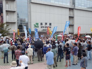 「戦争をさせない1000人委員会茨城」主催の安保法案反対集会に参加しました