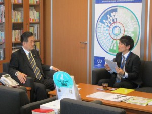 大阪大学大学院の日高さんが、卒業論文のヒアリングで来訪しました