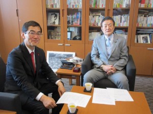 衆議院千葉二区予定候補の樋口博康さんが広報ビデオの収録に来られました