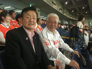 都市対抗野球、日立製作所の試合を小川市長と応援しました