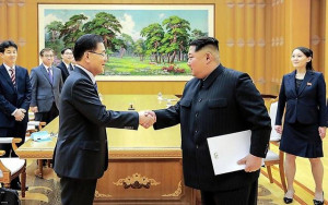 金正恩朝鮮労働党委員長（北朝鮮）との会談、鄭義溶国家安保室長（韓国大統領府）に期待します