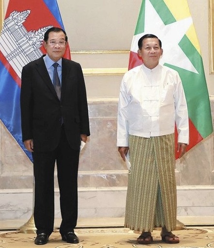 フン・セン首相とミャンマー軍最高司令官の独裁者会談